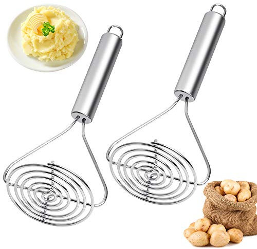 Kartoffelstampfer, robuster Edelstahl Kartoffelstampfer Profi Stampfer Küchenwerkzeug Kartoffelstampfer Hand für Kartoffelpüree Gemüse, Obst, Babynahrung