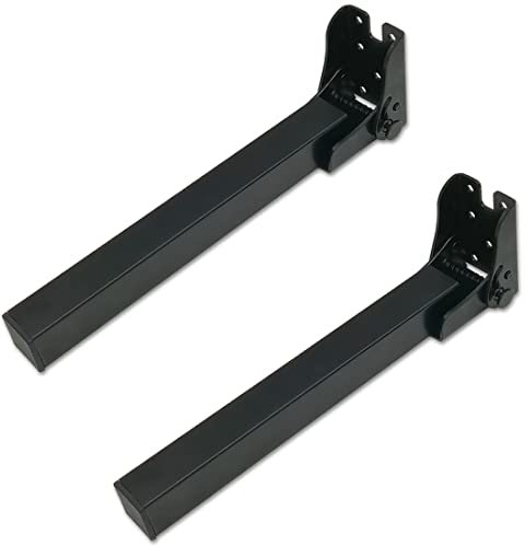 2 Stück Tischbeine Klappbar Kurz Eckig, Klappbare SofafüßE KlappbettfüßE, Höhe 14~50cm erhältlich (Schwarz, H 25.5cm)