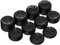 PlayVital Agarres para el Pulgar para ps5 para ps4 Xbox Series X/S Xbox One Xbox One X/S Switch Pro Control Caps Tapas de Joysticks con 3 Alturas de Convexo y Cóncavo(Pentagrama&Rueda Giratoria-Negro)