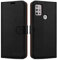 iCatchy For Motorola Moto G10 Case Leather Wallet Book Flip Folio Stand View Cover Cover Compatible for Motorola Moto G10 (Black)
