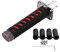 Qiilu Sword Gear Shift Knob Universal Japanese Sword Car Gear Shift Lever Knob Shifter Stick Palanca con 4 adaptadores Negro + Rojo