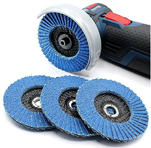 5er Set Fächerscheibe Schleifscheiben Lamellenscheibe 76x10 mm Korn 60 80 120 passend für Akku Winkelschleifer GWS, PWSA, Bosch, XCEED, Worx, BTI, Parkside Stahl Edelstahl Holz