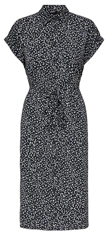 ONLY Women's ONLHANNOVER S/S Shirt Dress NOOS WVN Dress,Black/AOP:Confetti,12UK