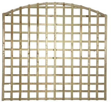 Premier Arch 6x5ft (W: 6ft x H: 5ft) Frameless Rough-Sawn Square Trellis Pressure-Treated Garden Panel with 100-120mm Squares Fence Topper/Wall Art Width 1828mm x Height: 1500mm