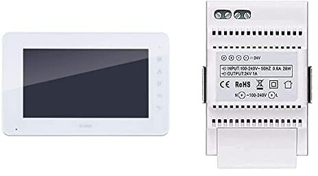 VIMAR K40932 Monitor supplementare touch screen vivavoce a colori LCD 7in per kit videocitofonico, 1 alimentatore 40103 & Vimar 40103 Alimentatore per Videocitofono con Uscita 24 V