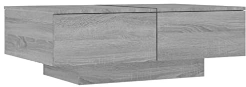 vidaXL Couchtisch Beistelltisch Wohnzimmertisch Kaffeetisch Sofatisch Teetisch Tisch Wohnzimmer Grau Sonoma 90x60x31cm Holzwerkstoff