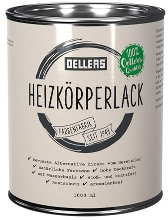 Peinture radiateur OELLERS, 1 litre, RAL 7016 gris anthracite, laque de finition à base de matières premières renouvelables, respectueuse de la nature, intérieur & extérieur, à l'eau.