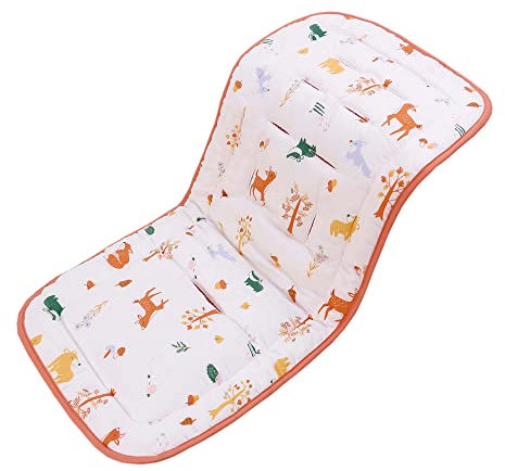 Baby Sitzauflage für Kinderwagen, 32x80 cm Baby Sitzeinlage aus 100% Baumwolle Weiche und Reversible Autositz Kinderwagenauflage für Babyschale Buggy