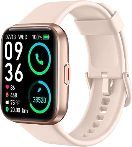 SKG Smartwatch Alexa Eingebaut mit Telefonfunktion,1.69 Fitnessuhr mit Herzfrequenz Blutsauerstoff Schrittzähler Schlaftracker IP68 Wasserdicht Kompatibel für Herren Schwarz,V7 PRO ROSA