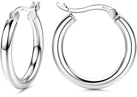 Chriscoco Creolen Silber 925 für Damen - Groß, Hypoallergene, Leichte Ohrringe für Mädchen - 13/15/20/25/30/40/50mm