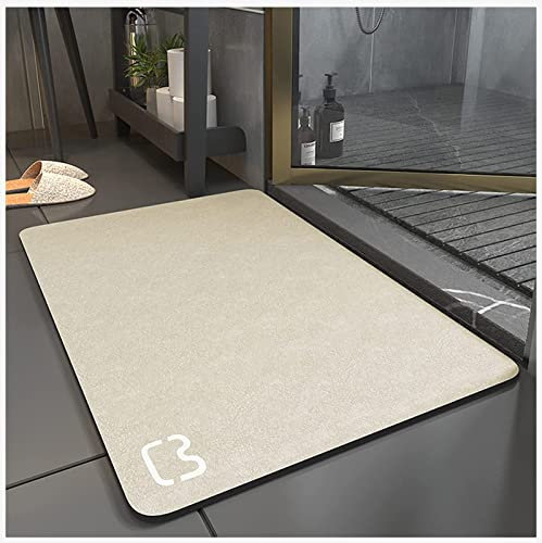 Dai Lufei Badematte Absorbierende, rutschfest Badvorleger Badteppich aus Mikrofaser, Duschmatte rutschfest Schnell Trocknend, Teppich für Wohnraum, Küche und Toilette (Beige, 60 * 90)