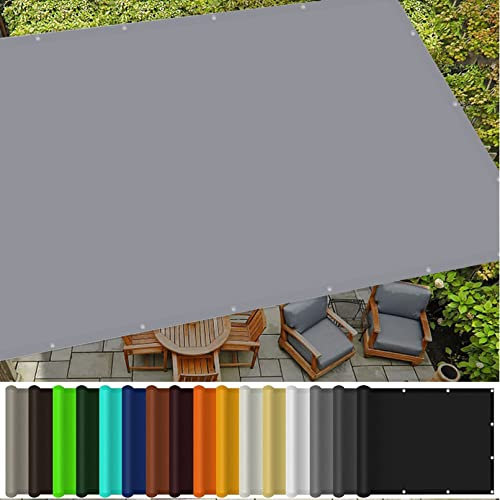 Sun Sonnensegel Wasserdicht 4 x 6 m UV-Schutz Windschutz Terrassendach Sichtschutz Vielen Größen mit Spannseilen für Balkon Terrasse Garten Outdoor, Hellgrau