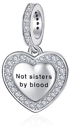 Nicht Schwestern durch Blut sondern Schwestern durch Herzen für Pandora Charms Unbiologisches Schwesterarmband Freundin Seelenschwester Schwägerin Bestes BFF Geburtstagsgeschenk für Freundin