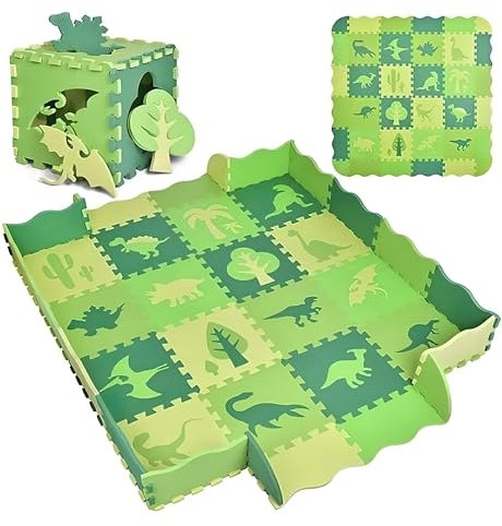 ASENME Baby-Puzzlematte mit 36 Teilen XL 145x145cm, Puzzle Play Mats (Grün)