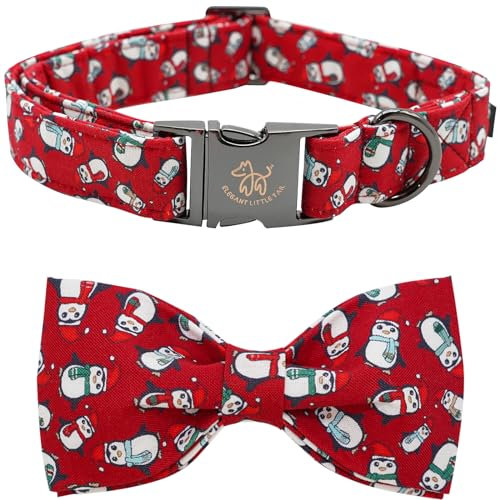 Elegant little tail Hundehalsband, Weihnachten Hundehalsband Rot Urlaub Haustier Halsband Hund Schleife Halsband Haustier einstellbar Mädchen Junge Hundehalsband für mittlere Hunde