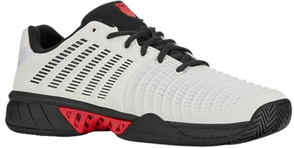 K-Swiss Herren Express Light 3 Tennis Shoe, Bright White/Stretch Limo/High Risk Red, 41.5 EU