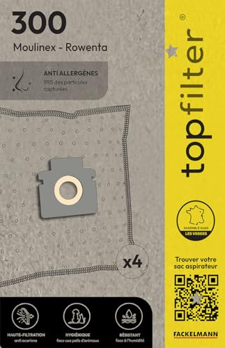 TopFilter 64300 4 Staubsaugerbeutel Hoover, Staubsaugerbeutel Hoover, Staubsaugerbeutel, Vlies, Polypropylen, Kunststoff, Gummi, 30 x 26 cm