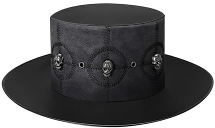 LOVIVER Steampunk Zylinder Jazz Hut Kostüm Zubehör Pest Arzt Hut Kopfbedeckung für Club Cosplay Mottoparty Maskerade