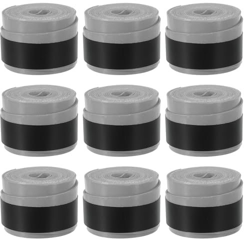PATIKIL 43,3 Tennisschläger Griffband, 9er Pack Overgrip Stretchy rutschfest Schweißabsorbierend für Badminton Angelrute, Grau