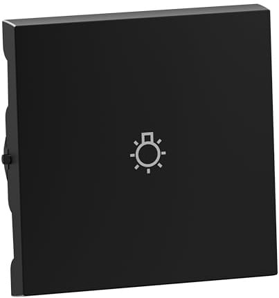 LEGRAND, SEANO Wippe mit Lichtsymbol für Wechselschalter, Taster und Kreuzschalter, Schalterabdeckung, Wippenplatte, Farbe: Schwarz lackiert, 765313
