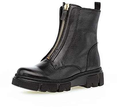 Gabor Damen Biker Boots, Frauen Stiefeletten,Best Fitting,uebergangsschuhe,uebergangsstiefel,Winterstiefeletten,schwarz (Gold),42 EU / 8 UK