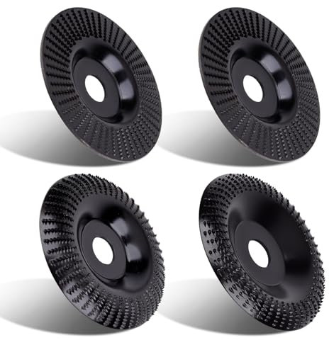 Disco Abrasivo in Legno per Smerigliatrice Angolare da 125 mm, 4 Dischi Abrasivi per Smerigliatrice angolare, fresa per legno, intagliare e levigare il legno, lucidatura