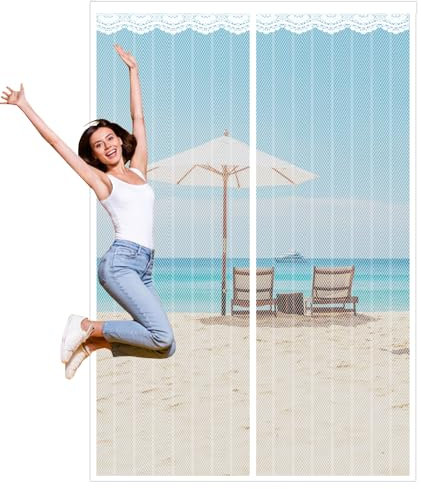 Zanzariera Magnetica,Zanzariera Porta Finestra,Zanzariera Magnetica Finestra,Zanzariera Magnetica Porta Finestra, Facile da Installare, Adatto a Bambini e Animali Domestici,80x240cm,Bianco