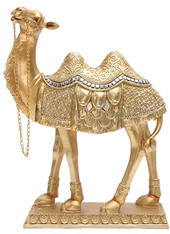 MOIDHSAG Dekorative Messing-Töne Kamel-Statue, kleiner Schreibtisch-Ornament und Büroästhetik