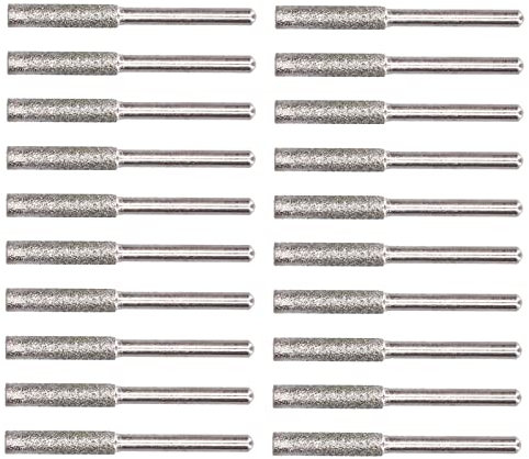 20PCS Afilador de Motosierra de Diamante Cabezal de Esmerilado de Rebabas Kit de Herramientas de Afilado de Lima Giratoria Cabezal de Afilado de Sierra de Cadena, para