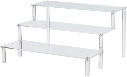 Krause & Sohn Tortenständer Cupcake transparentes Acryl für Geburtstag Hochzeit Treppe 3-stufig Acrylglas dekorative Tisch-Deko Dekoration (Treppe)