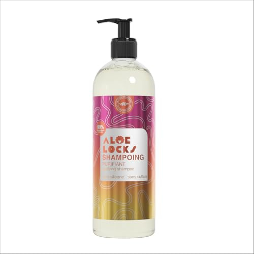 Aloé Locks | Reinigendes Shampoo Baobab & Brennnessel | Anti-Haarbruch & Wachstumsfördernd | Reinigt & Klärt die Kopfhaut | Anti-Schuppen-Wirkung | 1 L