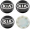 JianJunSuper 4 Stück Nabendeckel Auto für KIA K3 K5 Rio Sportage Sorento Optima Oprius Forte Soul Ceed Cerato,Langlebig Stabil Radnabenkappen Hochwertiges Radnaben Auto Zubehör,Black-1