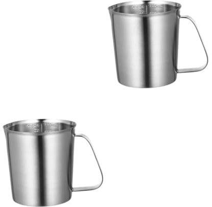 MAGICLULU 2piezas Taza Medidora Inoxidable De Vaso Para Café Jugos Cocina y Camping