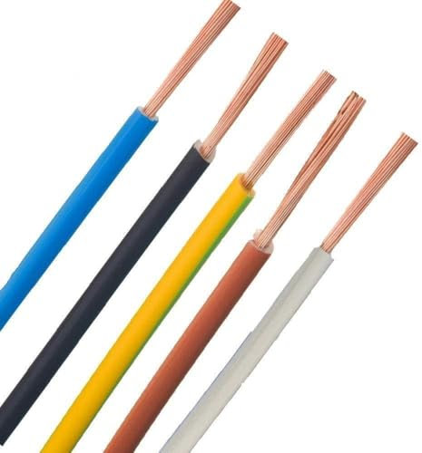 Verdrahtungssatz Einzelader H07V-K 4mm² - Schwarz Braun Grau Grün-Gelb Blau Rot - 5 x 2 Meter Litze Draht Set
