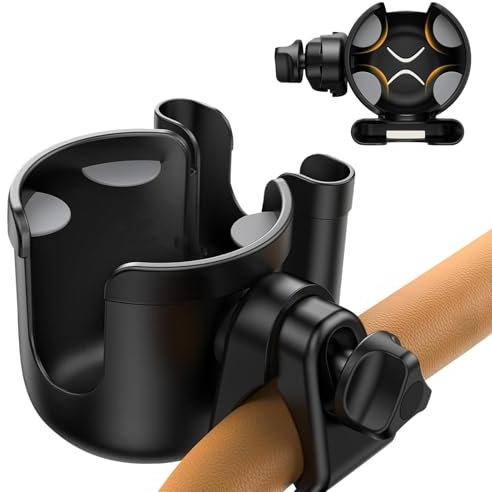 Porte-gobelet pour poussette : porte-gobelet multifonction avec support pour téléphone pour poussettes, fauteuils roulants, déambulateurs, vélos et scooters Aprica, Nuna, Doona