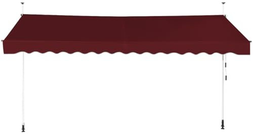 RELAX4LIFE Tenda da Sole per Esterno con Morsetto senza Forare, Telaio Telescopico, Telo Anti-UV, Altezza e Inclinazione Regolabile, Ideale per Balcone e Terrazzo (Rosso, 400x175cm)