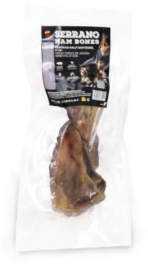 Favour Mediterranean Natural Serrano Half Ham Bone for Dogs | 100% Air Dried Dog Chew | Long Lasting Dental Treat | High Protein Natural Dog Bone | Grain & Gluten Free Dog Snack