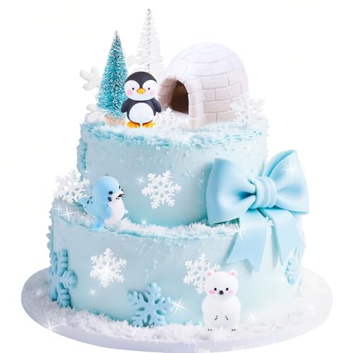 Pinguin Geburtstag Tortendeko Winterwunderland Party Kuchen Deko Polar | Pinguin Geburtstag Tortendeko Winterwunderland Party Kuchen Deko Polar Themed Geburtstagsparty Dekoration Penguin Birthday