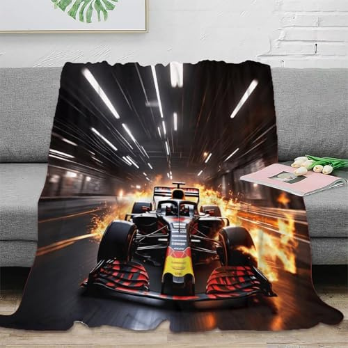 Kuscheldecke Flauschige 3D-Touch-Erlebnis 60x80inch(150x200cm) Bulls Racing Fleecedecke, Weiche Warme Wolldecke Überwurfdecke, Couchdecke, Formulaone Decke Für Sofa, Tagesdecke, Wohndecke