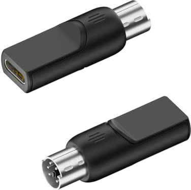 QIANRENON PS/2 auf USB-C-Maus-Tastatur-Adapter, PS/2-Stecker auf USB-Typ-C-Buchse, Konverter, PS2-Stecker auf Typ-C-Buchse, unterstützt nicht Hot Swapping, für PC-Barcode-Scanner, 2 Stück