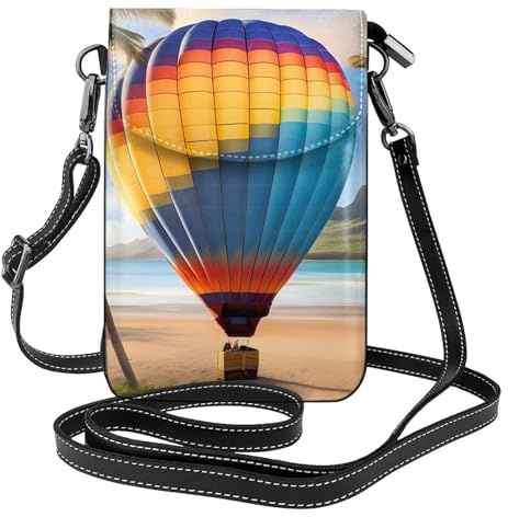 Hawaii Heißluftballon-bedruckte Leder-Umhängetasche, Pendler-Umhängetasche, geeignet für Reisen, Einkaufen und Camping