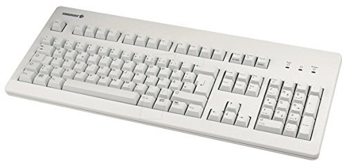 CHERRY G80-3000, Kabelgebundene Mechanische Tastatur, Deutsches Layout (QWERTZ), USB-Anschluss, Robust, Programmierbare Tasten, MX BLACK Switches, Hellgrau