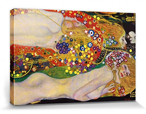 1art1 Gustav Klimt Poster Wasserschlangen II, 1904-1907 Bilder Leinwand-Bild Auf Keilrahmen | XXL-Wandbild Poster Kunstdruck Als Leinwandbild 30x20 cm