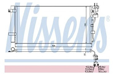 NISSENS 940260 Klimakondensator Klimaanlage Auto mit Stickstofffüllung mit Trockner für KIA MAGENTIS (MG) 976062G650