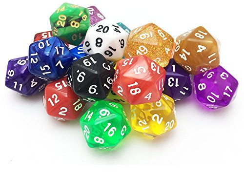 SmartDealsPro 10 Packung mit Zufällig Farbe D20 Polyhedral Würfel DND RPG MTG Tisch Spiele