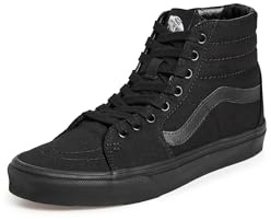 Vans Unisex Sk8-Hi Unisex Sneakers, Black/Black/Black, 5.5 US Women/4 US Men