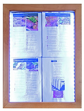 Securit MCS-4A4-WLTE LED-Schaukasten Classic, 4 x DIN A4, Teak, braun (teak)