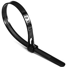 100er Packung mit schwarzen wiederverwendbar Kabelbindern - 200 mm x 8 mm - Premium Nylon-Kabelbinder - widerstandsfähige UV- und hitzebeständige Kabelbinder von Calaisco