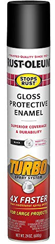 Rust-Oleum 334128 Stops Rust Turbo Spray System Spray Paint, 24 oz, Gloss Black