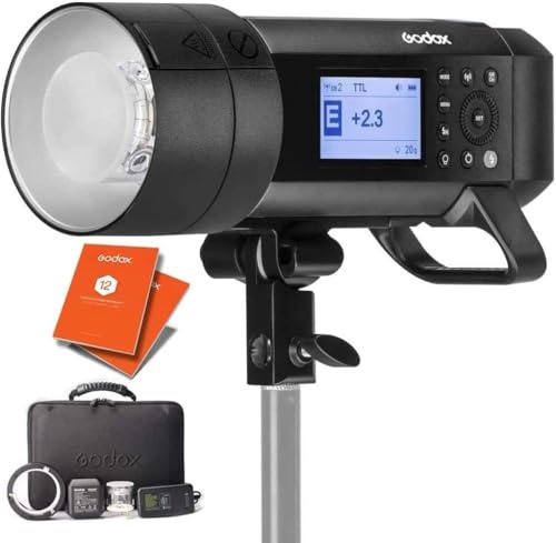 Godox AD400 Pro Portable Studio Flash Light for Photography | TTL Flash 400Ws HSS 1/8000s 2.4G Wireless System Strobe, Carry Case with Black & White Backdrop + 12 Month Extended Warranty Card (3 Yrs)